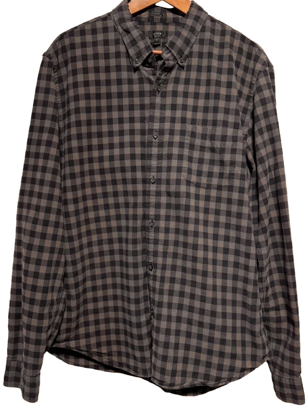 J.CREW Slim Oxford Flannel Buffalo Check Grunge Normcore Mens XL